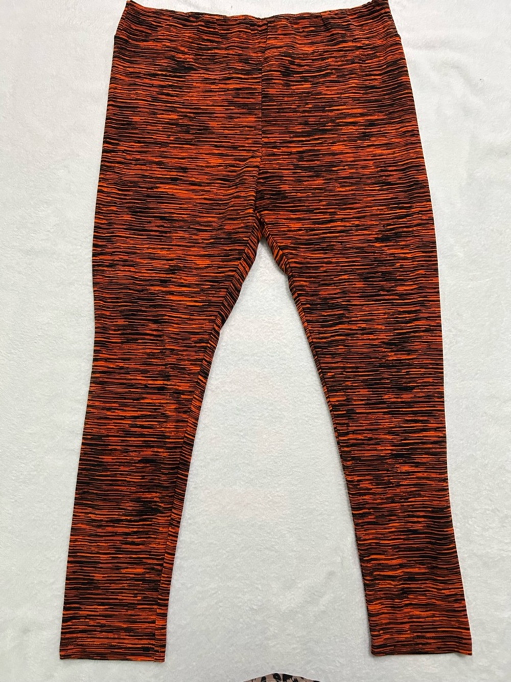 Time and Tru Women’s Sz XL Orange/Black Stripe Leggings Workout Active Casual